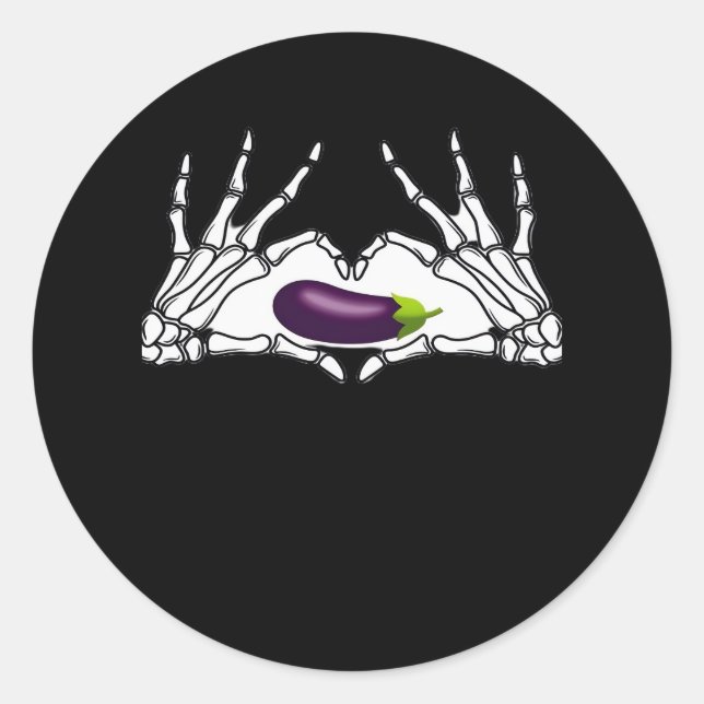 Adesivo EggPlant Classic - Skeleton mãos Heart (Frente)