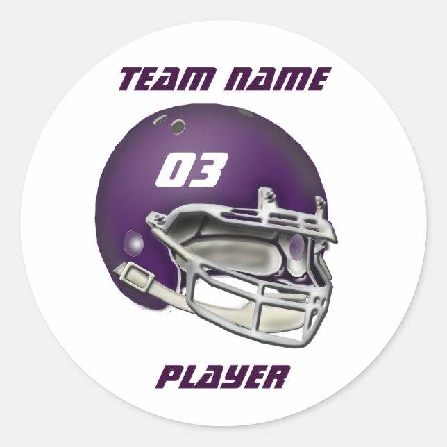 Adesivo EggPlant Purple Football Helmet Sticker (Frente)