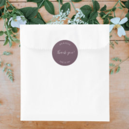 Adesivo Eggplant Stylized Wedding Obrigado