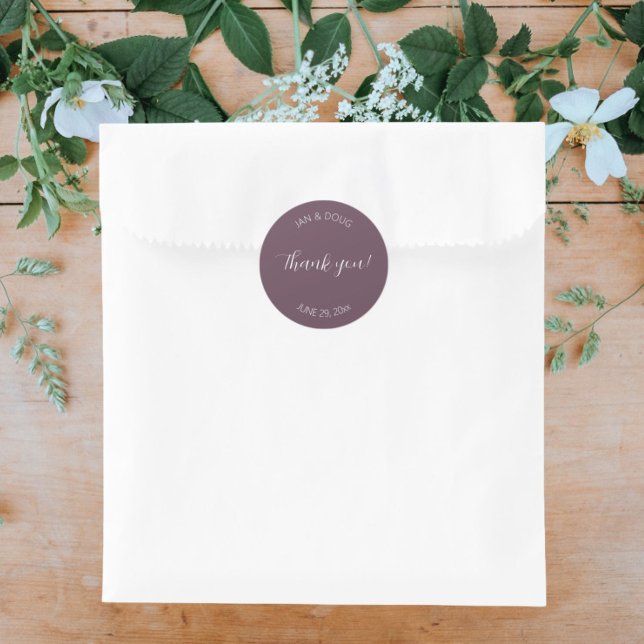 Adesivo Eggplant Stylized Wedding Obrigado (In Situ Wedding)