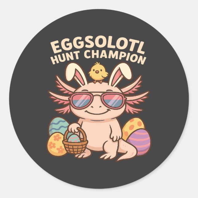 Adesivo Eggsolotl Hunt Champion - Engraçado Cute Axo (Frente)