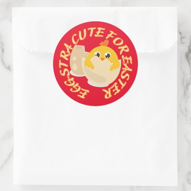 Adesivo EGGSTRA BONITA PARA A PÁSCOA do pintinho páscoa en (Bolsa)