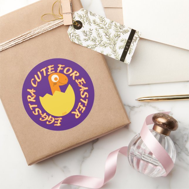 Adesivo EGGSTRA BONITA PARA PÁSCOA de dino páscoa engraçad (Presentear)