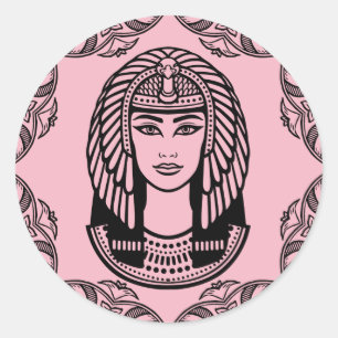 Adesivo Egípcio de Cleopatra em decorativo cor-de-rosa