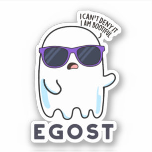 Adesivo Egost Cute Halloween Ego Ghost Pun Sticker