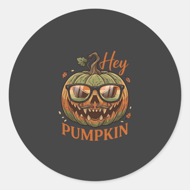 Adesivo Ei Abóbora Óculos de Halloween Jack Lantern Bigode (Frente)