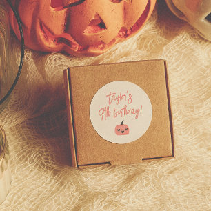 Adesivo Ei Boo Presente de Aniversário de Menina no Hallow