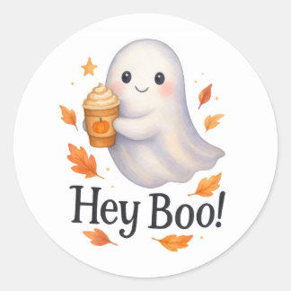 Adesivo Ei, Boo! - Trava Ghost Pumpkin Cuta Gerada por AI