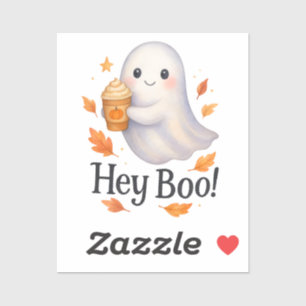 Adesivo Ei, Boo! - Trava Ghost Pumpkin Cuta Gerada por AI