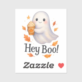Adesivo Ei, Boo! - Trava Ghost Pumpkin Cuta Gerada por AI