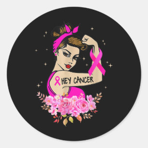 Adesivo Ei, Cancer Camisa Rosa Cancer de Mama Sensível