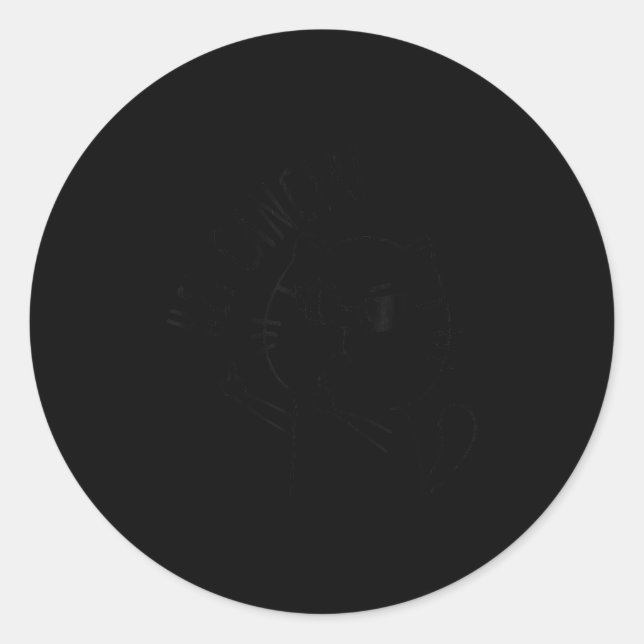 Adesivo Ei Cancer F U, Engraçado Dedo Médio De Gato, Por C (Frente)