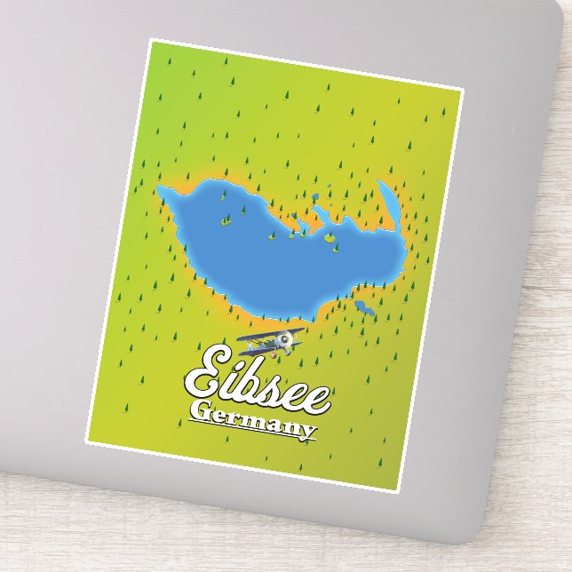 Adesivo Eibsee Alemanha poster de viagens. (Detalhe)
