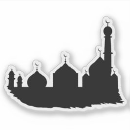 Adesivo Eid Mubarak Black Mosque Silhouette