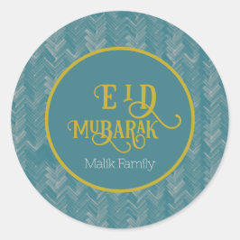 Adesivo Eid Mubarak Chevron Turquoise Personalizada