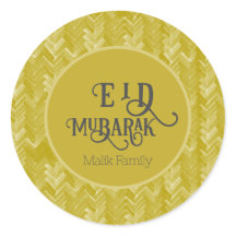 Eid Mubarak Chevron Vintage Dourado Personalizado