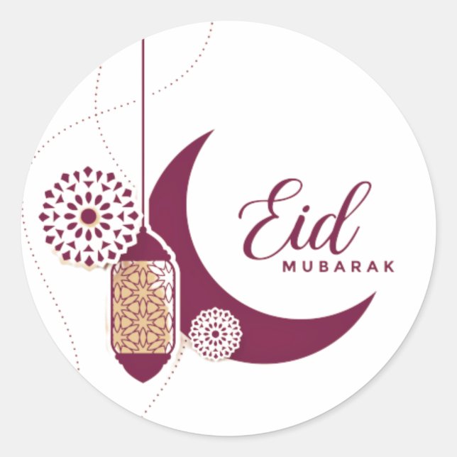 Adesivo Eid Mubarak Classic Round Sticker (Frente)