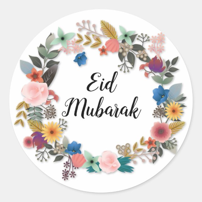 ADESIVO EID MUBARAK FLORAL WREATH STICKER (Frente)
