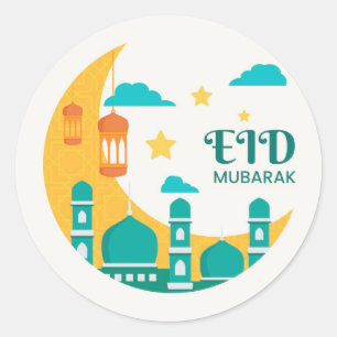 Adesivo Eid Mubarak Moon e estrela