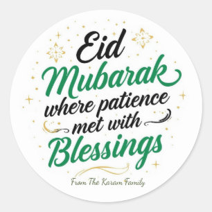 Adesivo Eid Mubarak Muçulmano Clássico Moderno Personaliza