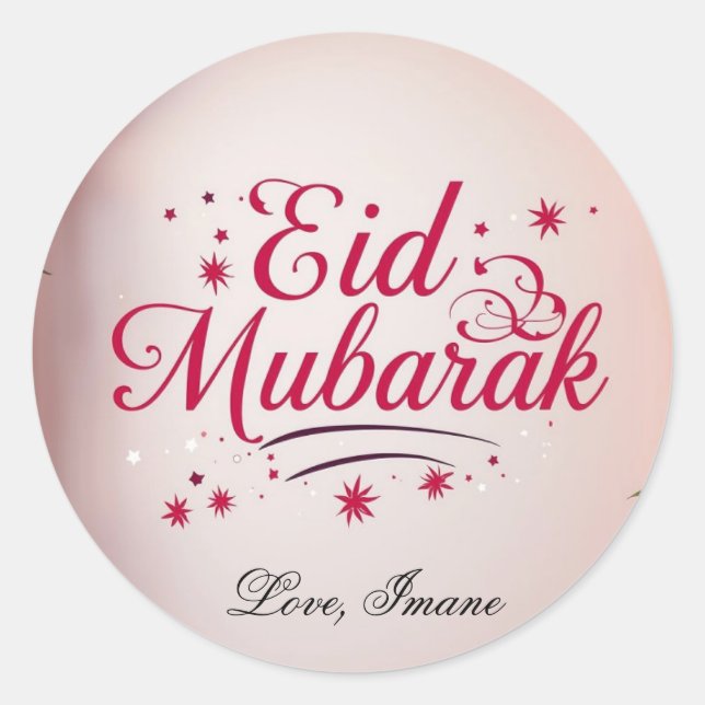 Adesivo Eid Mubarak Muslim Classic Round Sticker (Frente)