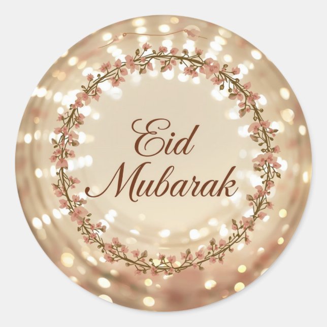 Adesivo Eid Mubarak Muslim Classic Round Sticker (Frente)