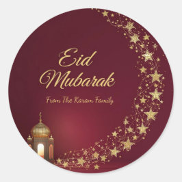 Adesivo Eid Mubarak personalizado muçulmano moderno