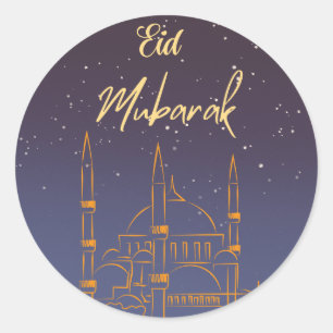 Adesivo Eid Mubarak Starry Sky - Mesquita Dourada