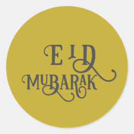 Adesivo Eid Mubarak Vintage Dourado Cor Plain