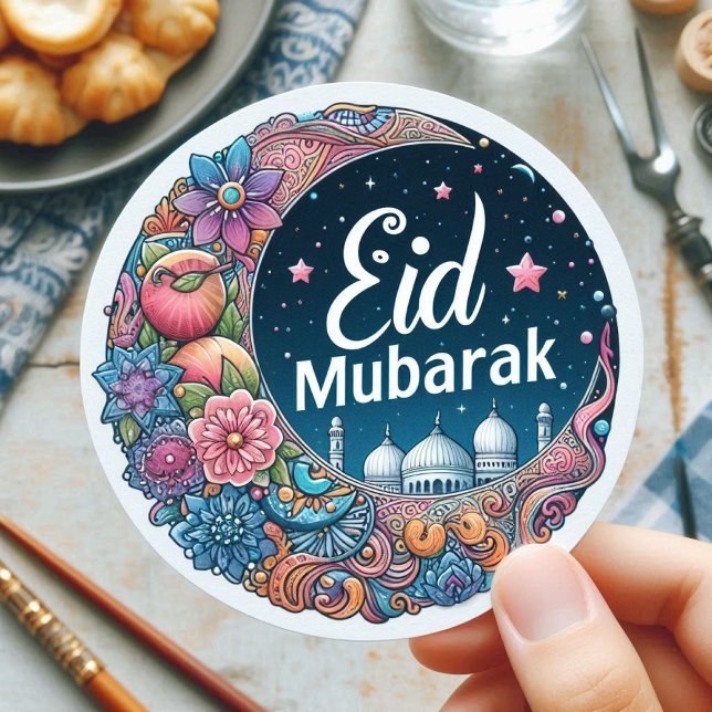 Adesivo Eid Mubarak Watercolor (Eid Mubarak Sticker)