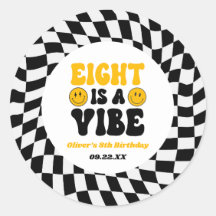 Eight Is A Vibe Retro Eighth 8th Birthday Party