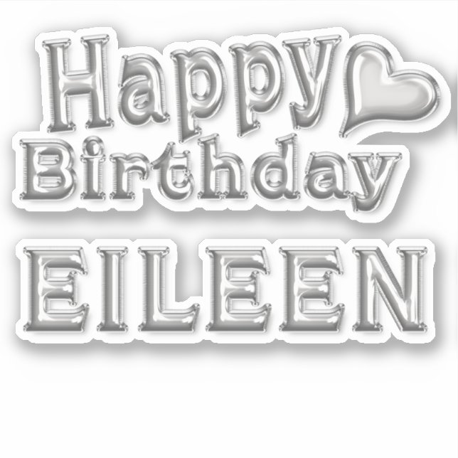 Adesivo Eileen Happy Birthday silver Aufkleber Sticker (Frente)