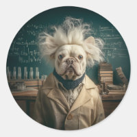 Einstein Pup na Casaco do laboratório