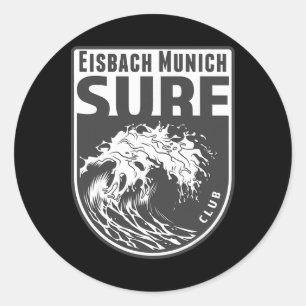 Adesivo Eisch, lembrança de surf de Munique Ondas de surf