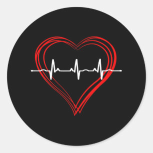 Adesivo Ekg Heartbeat Love Cardiograma Hollow Ecg Heart