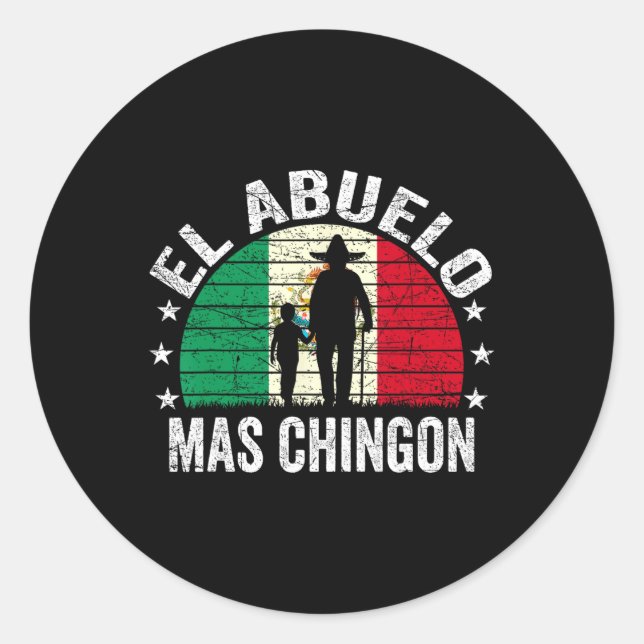 Adesivo El Abuelo Mas Chingon Mexicano Avô Cinco De Maio (Frente)