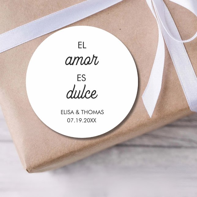 Adesivo El Amor es Dulce, Favor da Festa de casamento Mini (Criador carregado)