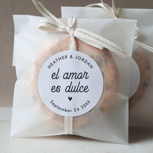 Adesivo El Amor es Dulce Modern Wedding Favors