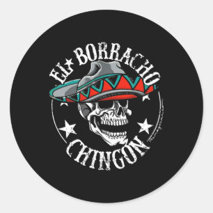Adesivo El Borracho Chingon Crânio de Açúcar Mexicano Cinc