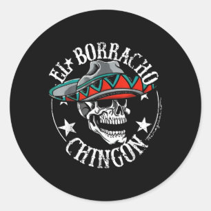 Adesivo El Borracho Chingon Mexicano Sugar Skull Cinco De