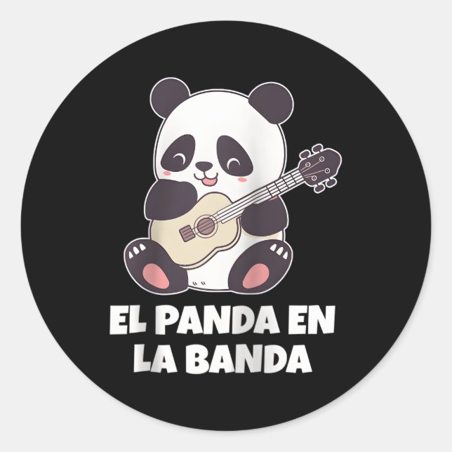 Adesivo El Panda En La Banda Espanha Panda Bear Ukulele Ba (Frente)