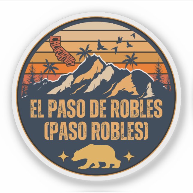 Adesivo El Paso de Robles (Paso Robles), Califórnia (Frente)
