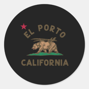 Adesivo El Porto California Flag Bear Surf Ca