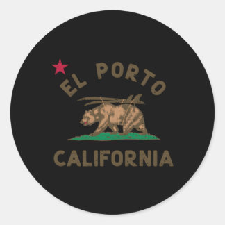 Adesivo El Porto California Flag Bear Surf Ca