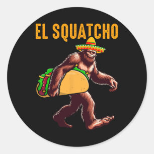 Adesivo El Squatcho Mexicano Pé Grande Tacos Cinco De Mayo