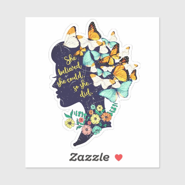 Adesivo Ela Acreditava Que Podia, Então Ela Acreditou (Folha)