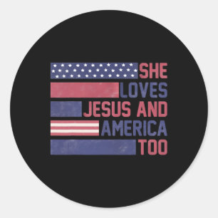 Adesivo Ela Ama Jesus E América No Dia 4 De Julho, Patrio