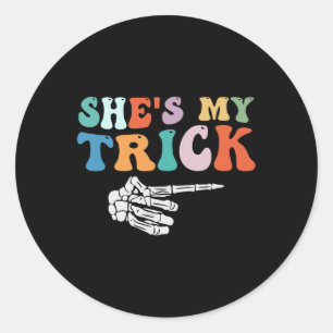 Adesivo Ela é a minha Casal de Halloween de Skeleton