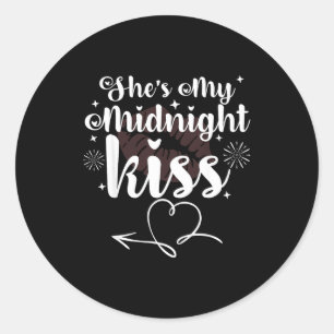Adesivo Ela é Meu Beijo da Meia-Noite Feliz Ano Novo Casal