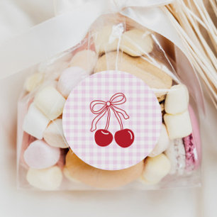 Adesivo Ela é Nossa Cereja no Topo de Aniversário Rosa Xad